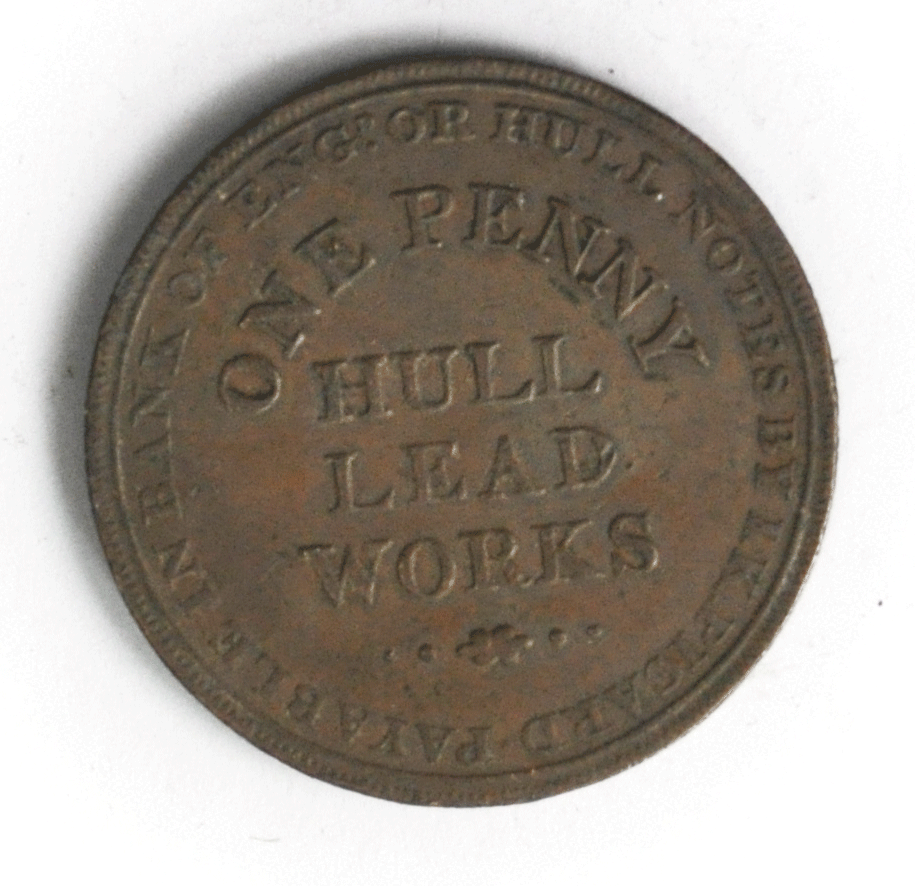 1812 Yorkshire Great Britain Hull Lead Works Token 33mm