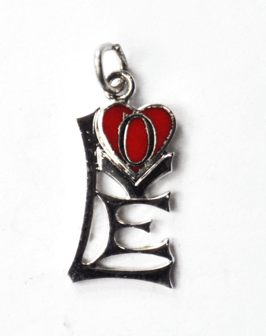 Sterling Griffith Red Heart Enamel Love Charm 21mm x 11mm