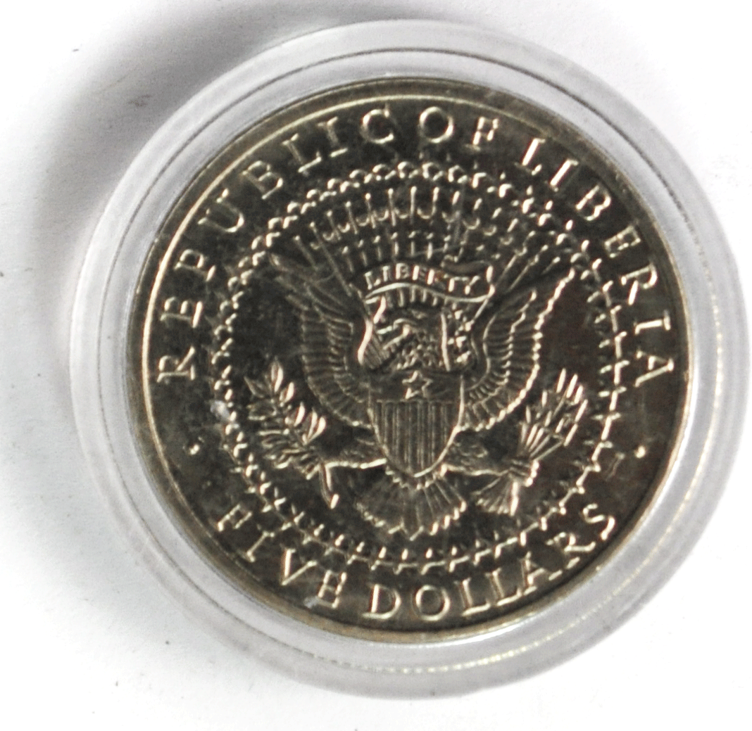 2000 Liberia 5 Five Dollars Copper Nickel Coin James A Garfield Gem Unc