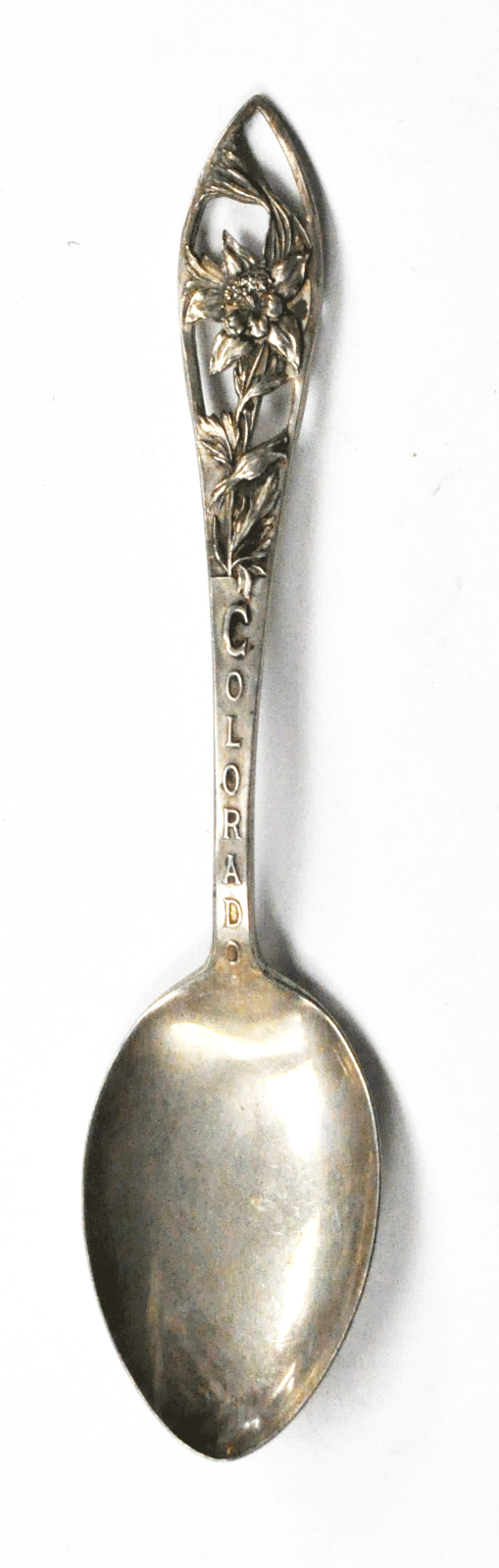 Sterling Silver Bell Trading Colorado Flower Cut Out Souvenir Spoon 5-5/8"