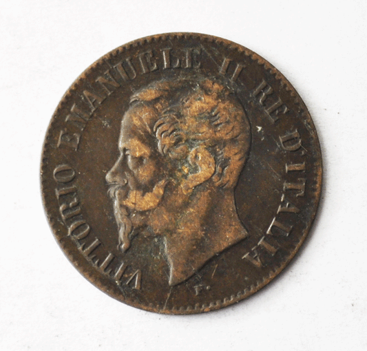 1862 N Italy 2 Two Centesimi Copper Coin  KM# 32.2