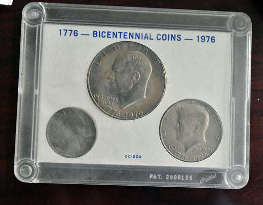 1776-1976 3pc. Commemorative Bicentennial Set Dollar, Half, and Quarter