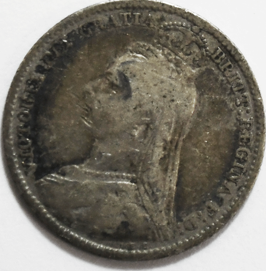 1891 Great Britain 6 Six Pence KM# 760  Silver Coin