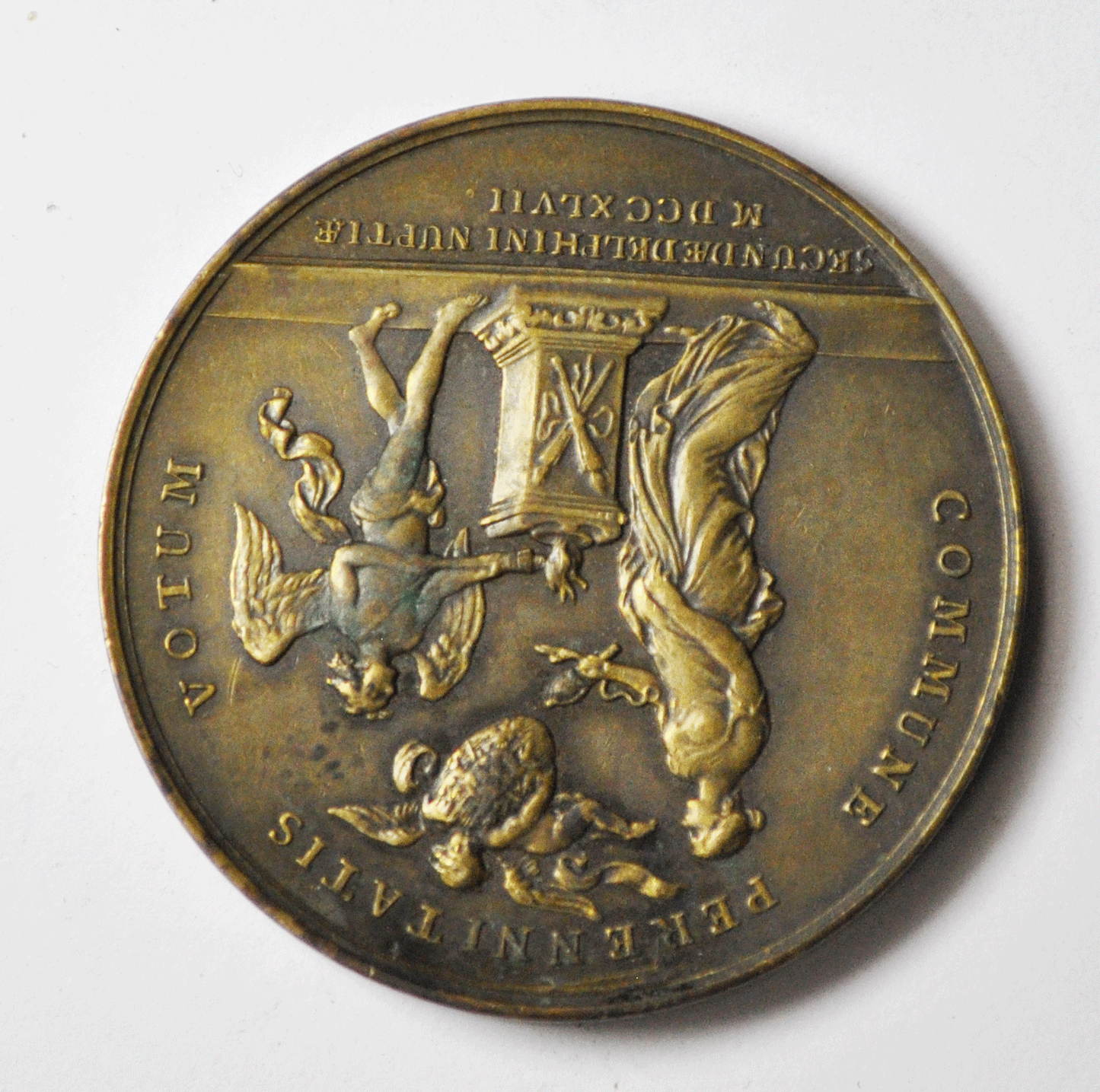 1737 France Christianiss Marriage Dauphin Louis Large Bronze Medal 42mm