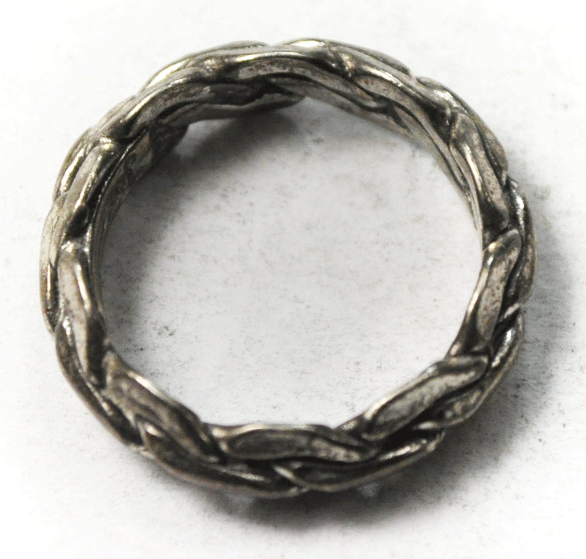 Sterling Silver Bell Trading Twist Weave Ring 6mm Size 4-3/4