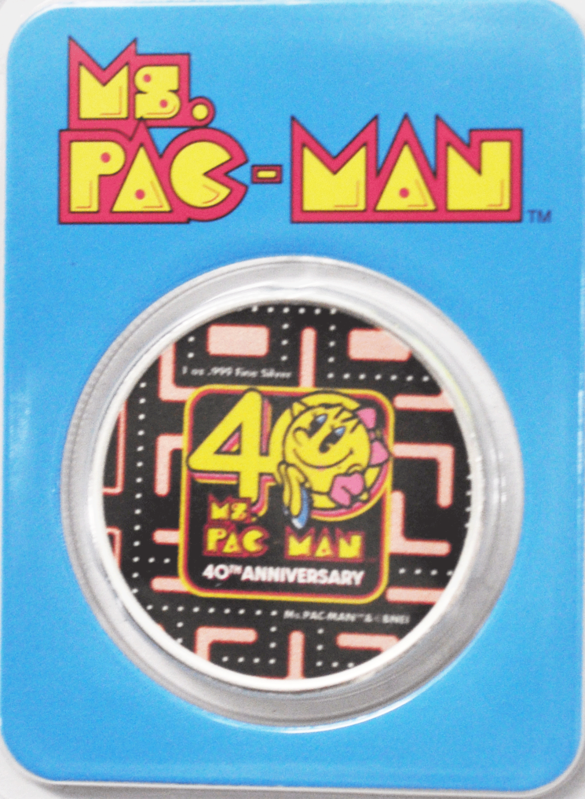 2021 $2 Niue 1 oz Silver Ms Pacman Colorized Coin