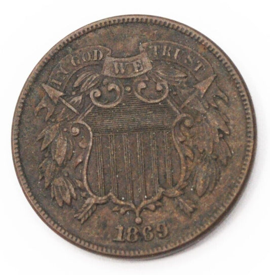 1869 2c Shield Two Cent Piece US Coin