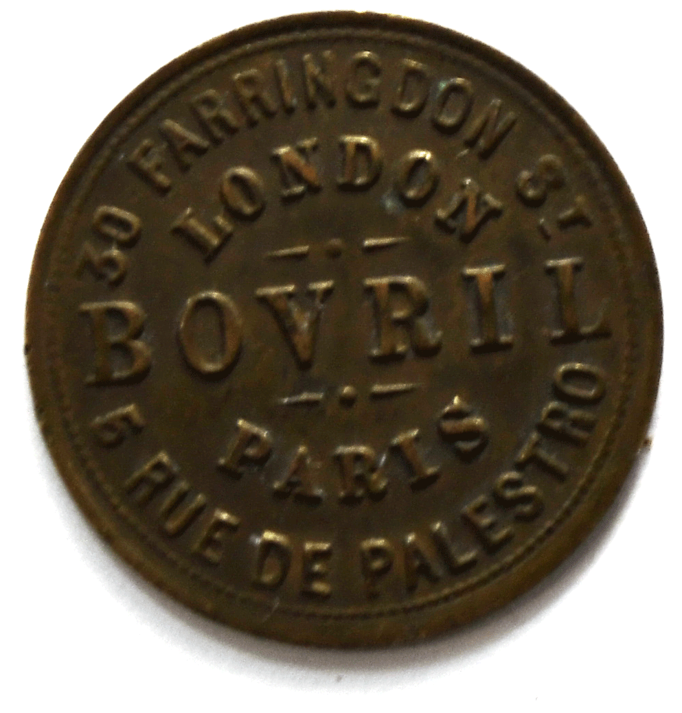 Bovril Paris London Trade Token 21mm Wonderful Food of the Century