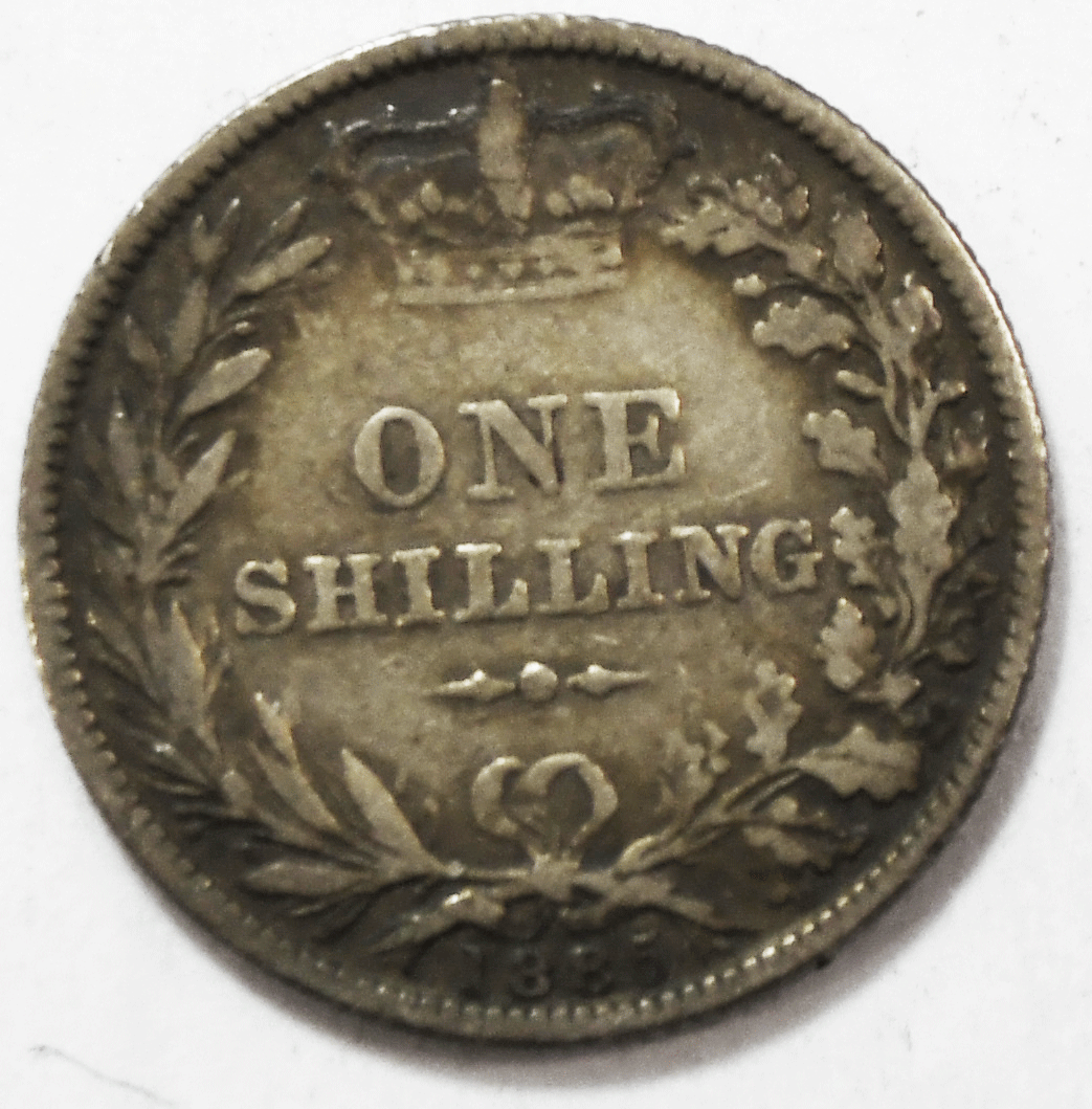 1885 Great Britain One Shilling KM# 734.4 Silver Coin