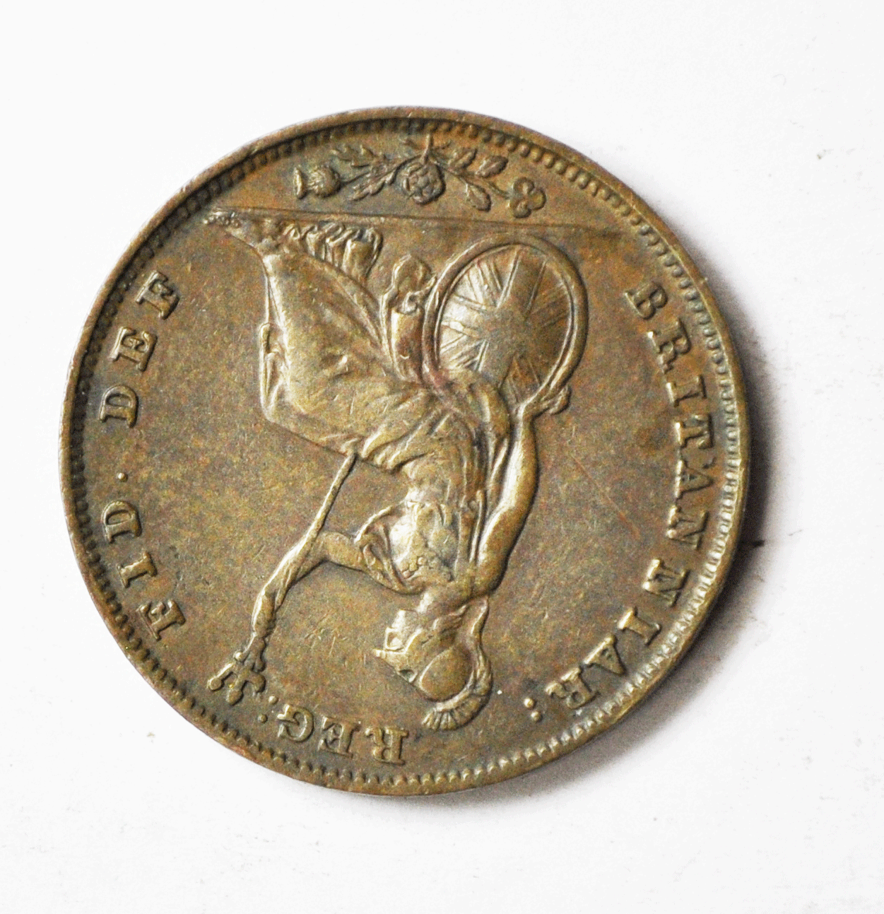 1839 1F Great Britain Farthing Copper Coin KM#725 Rare