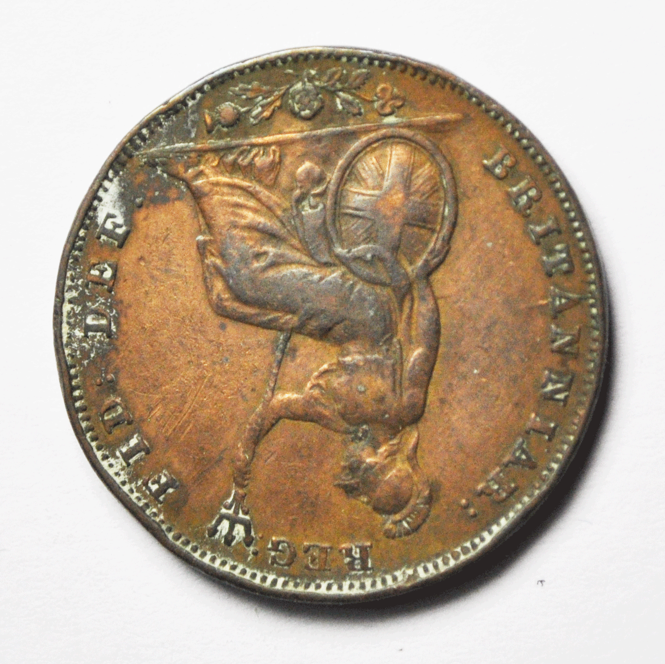 1838 Great Britain Farthing Copper Coin Rare KM# 725