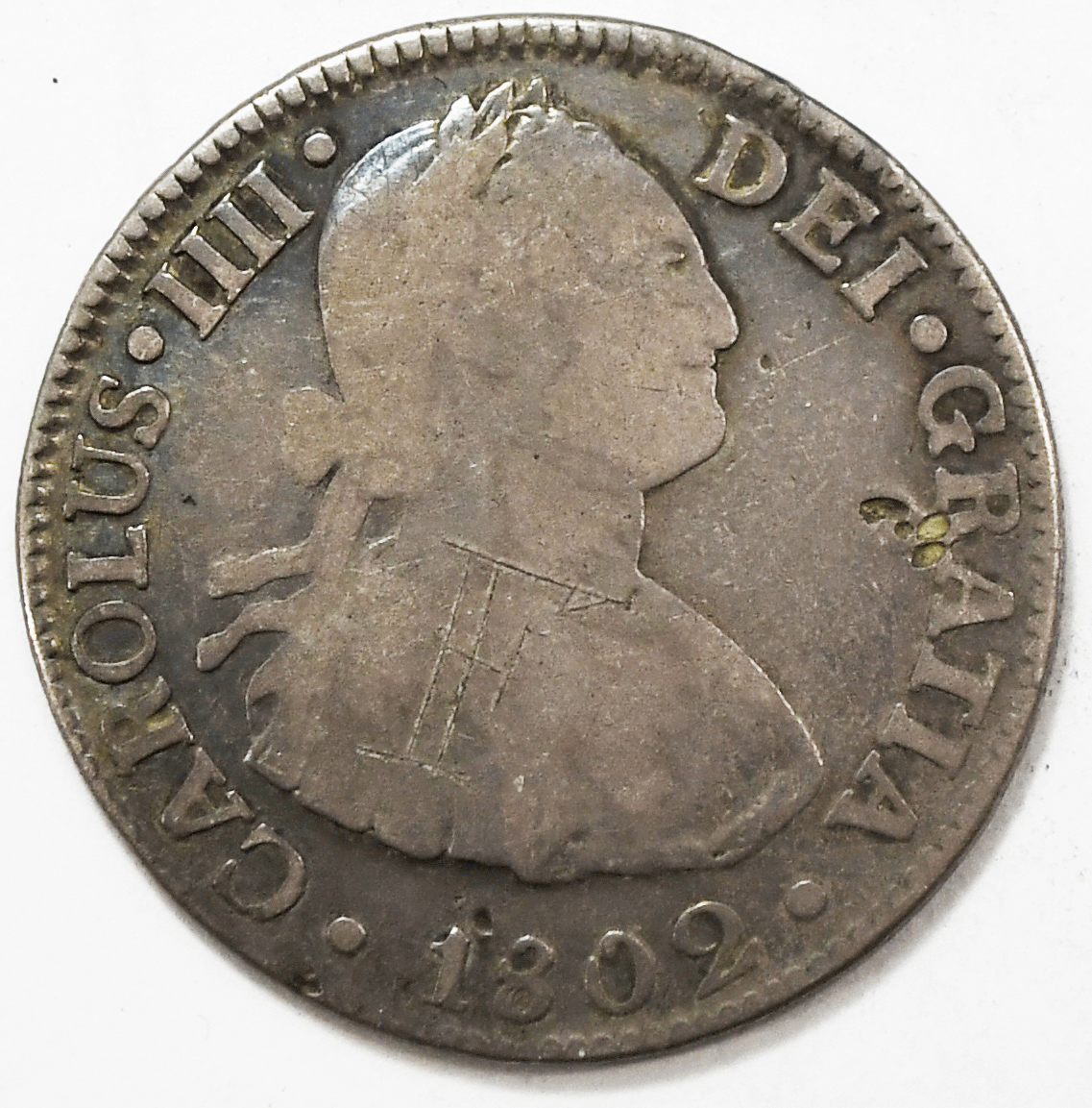 1802 Mo FT Mexico Spanish Colony Silver Two Real