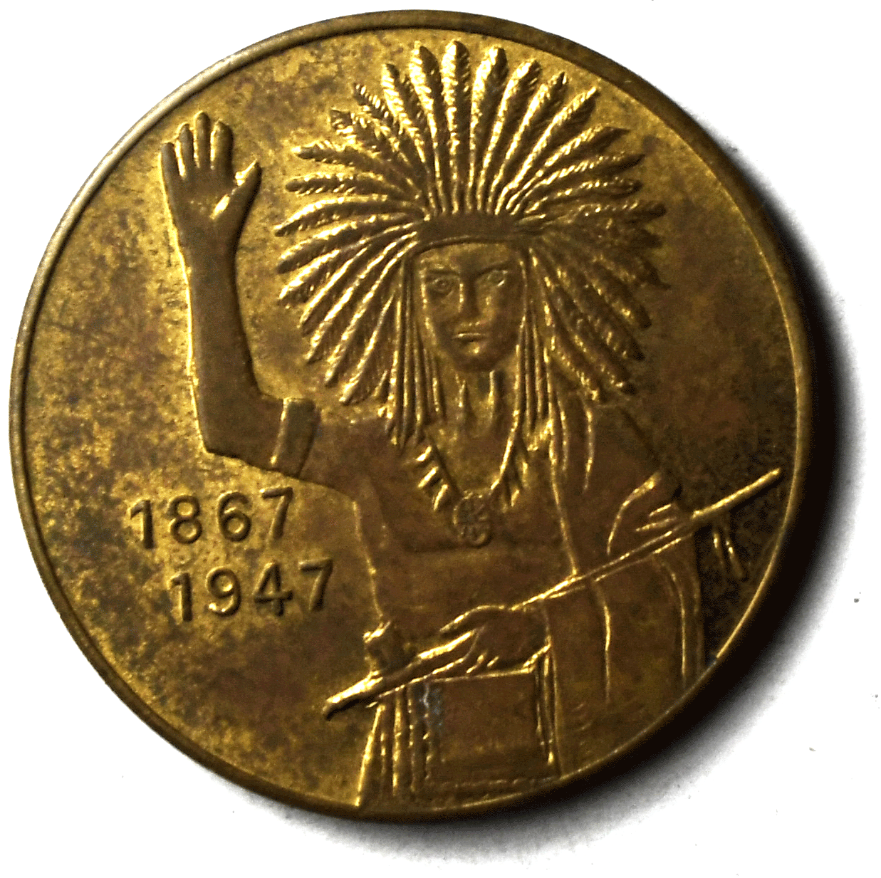 1947 Ellsworth Kansas 80th Anniversary Medal 28mm