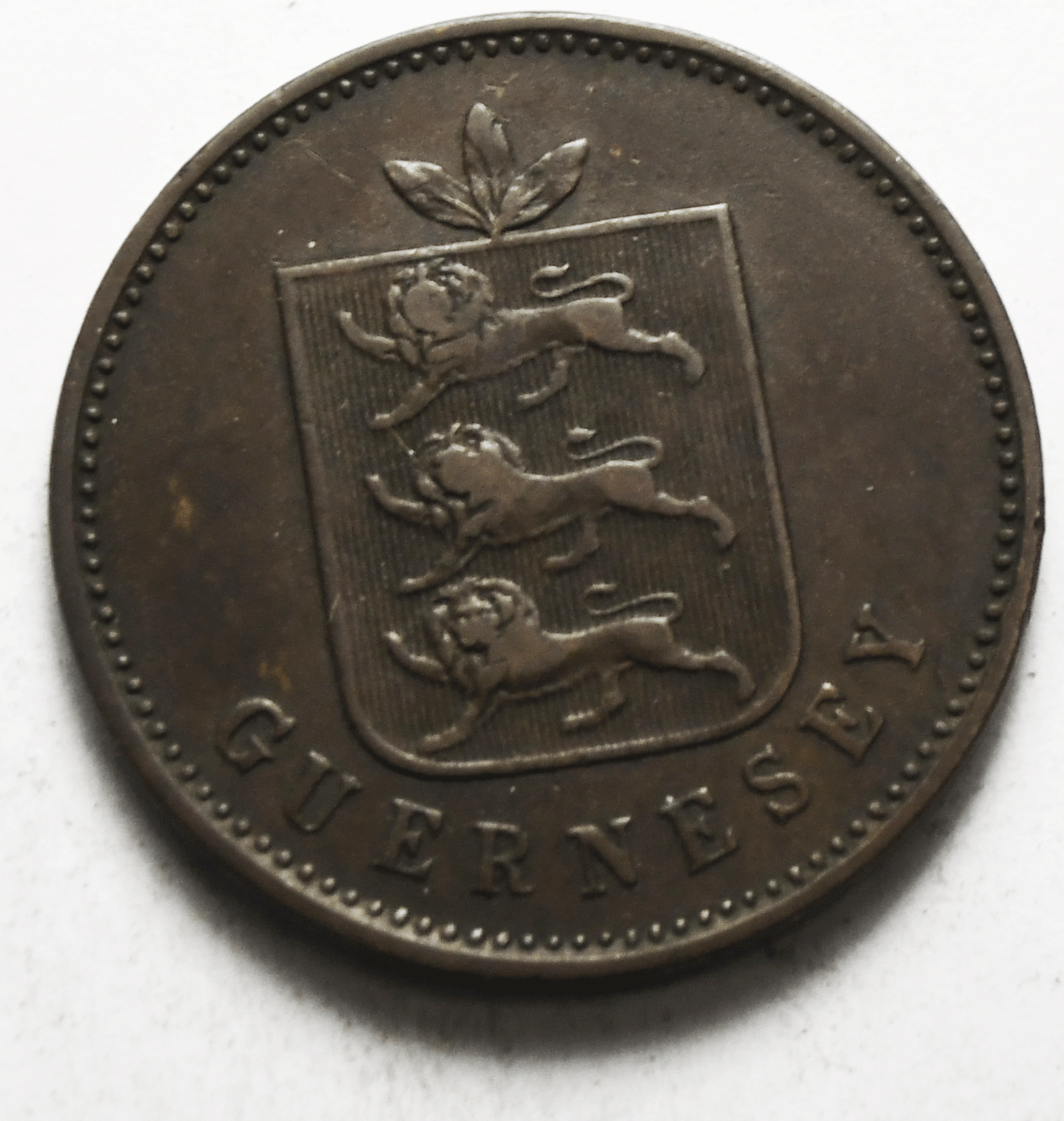 1830 Guernsey Four Doubles Bronze Coin