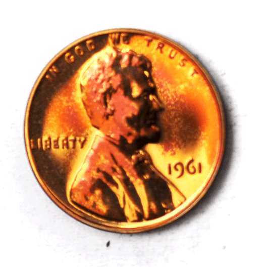 1961 1c Proof Lincoln Memorial Cent One Penny Gem Uncirculated Toned Coin