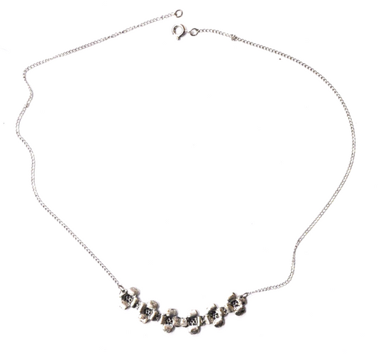 Sterling Silver Beau Six Dogwood Necklace 9mm 15.5"