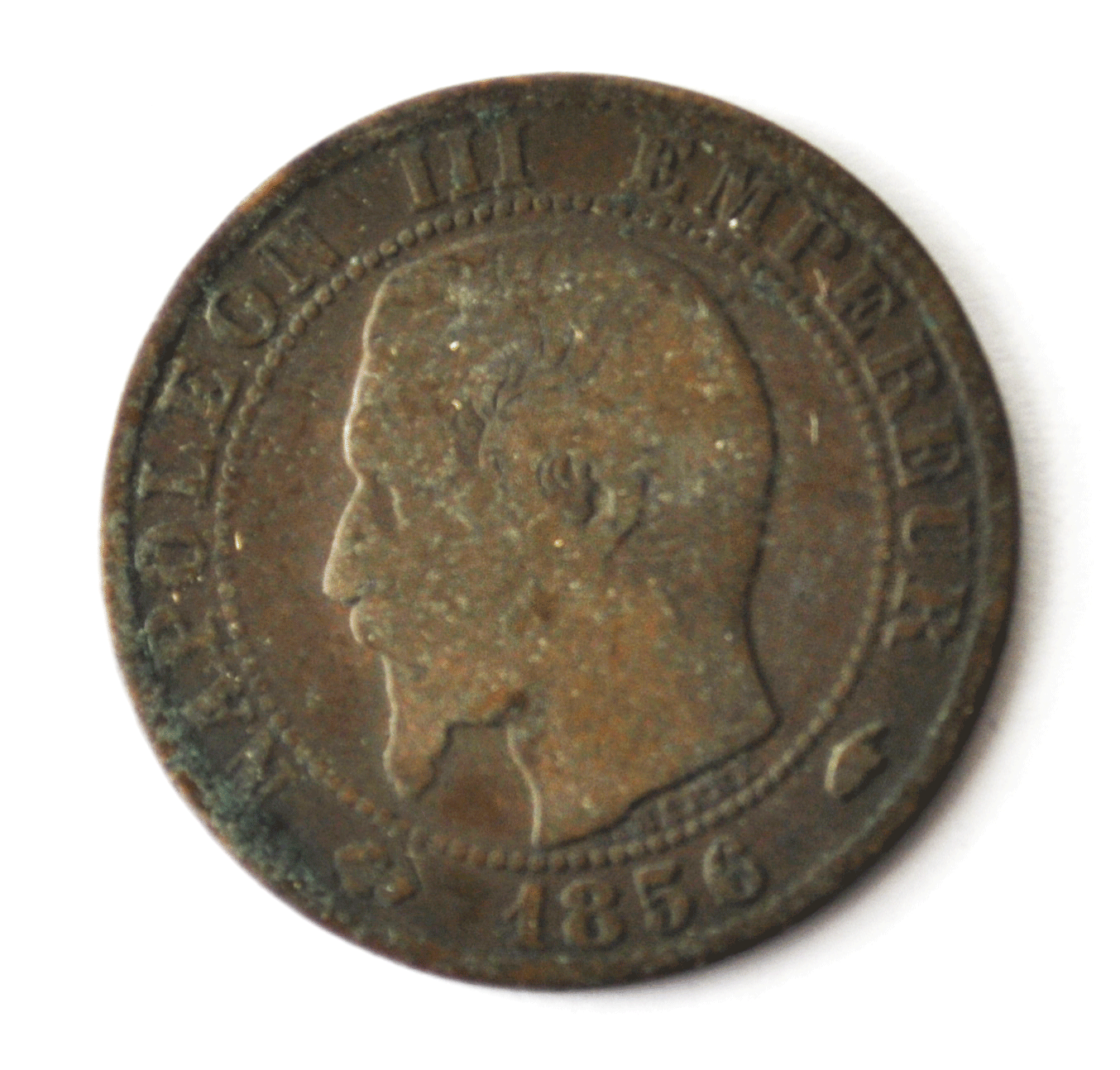 1856 A France 5 Five Centimes KM# 777.1 Bronze Coin