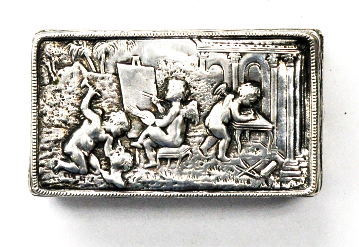 Sterling Georg Roth Hanau Germany Cherubs Fine Arts Painting Sculpting Box