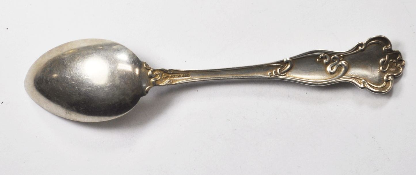 Sterling Mechanics Floral Souvenir Spoon Studebaker Spring Widna Lake IN 5-3/8"