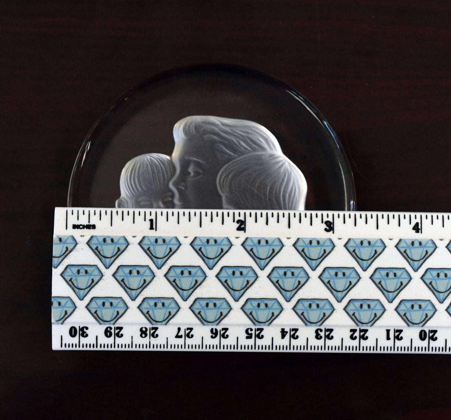 Vintage Danbury Mint Heavy Lead Crystal Mothers Day Paperweight 1979