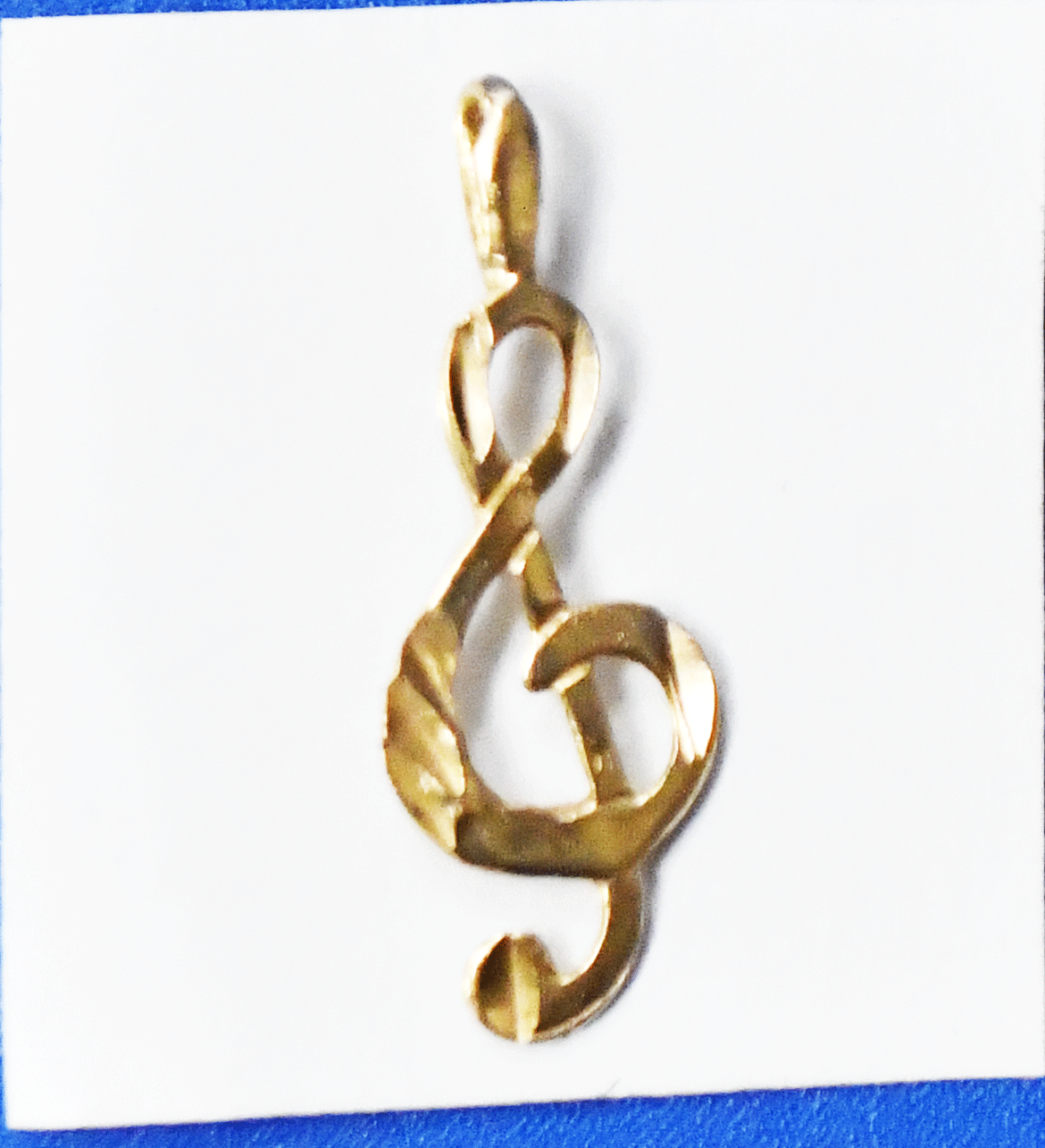 14k Gold VG Music Treble Note Pendant Charm 22mm x 7mm