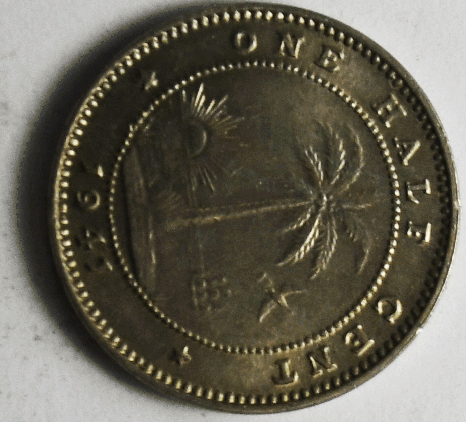 1941 Liberia 1/2 Half Cent KM# 10a Elephant Coin