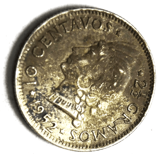 1952 Dominican Republic 10 Ten Centavos KM# 19 Silver Coin