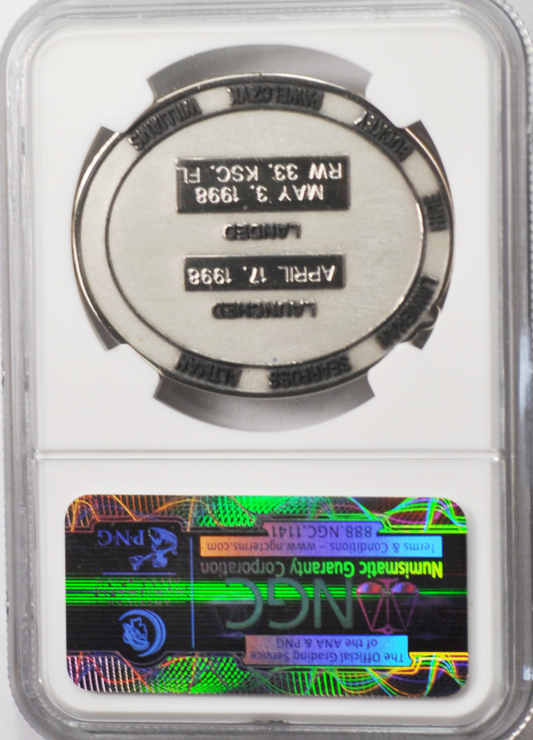 1998 STS-90 Robbins Silver Space Medal Unflown #104 NGC MS66 Columbia Neurolab