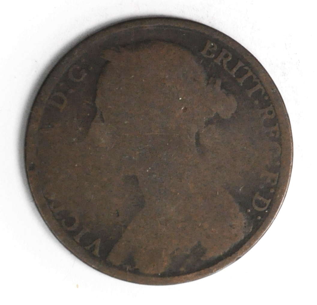 1882 H Great Britain Penny Bronze Coin KM# 755