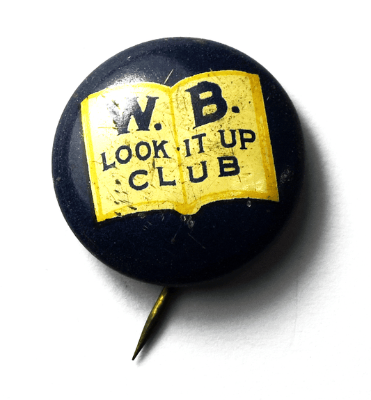 World Book Club Vintage WB Look It Up Pinback 18mm