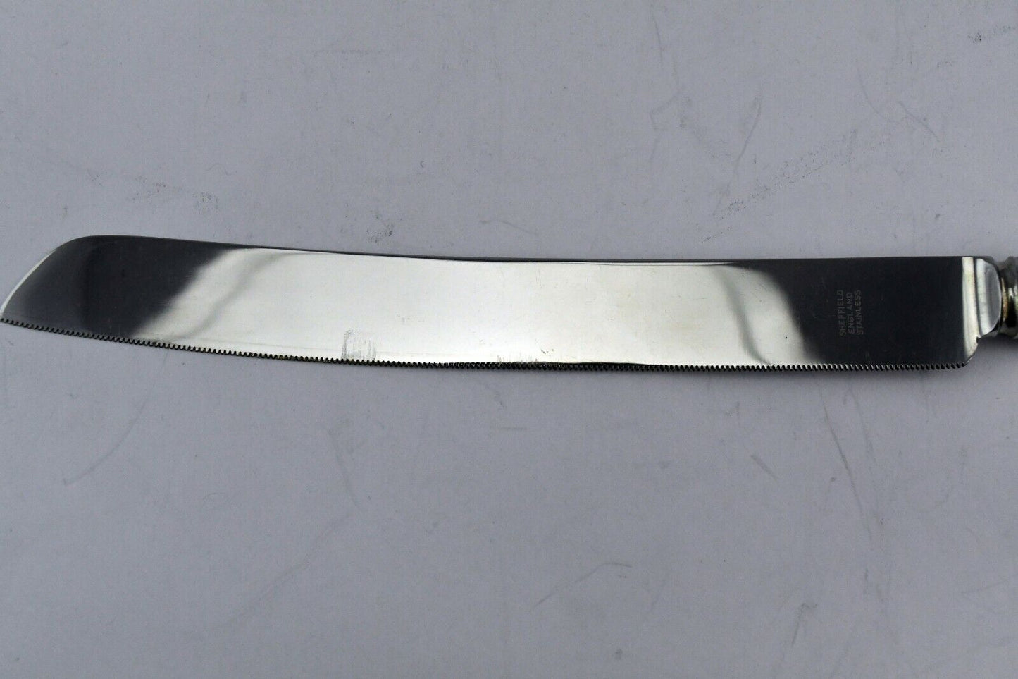 Webster Sterling Silver/Stainless Cake Cutter Knife 12 1/2" Sheffield England