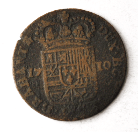 1710 Spanish Netherlands Namur Copper Liard KM# 37 Rare