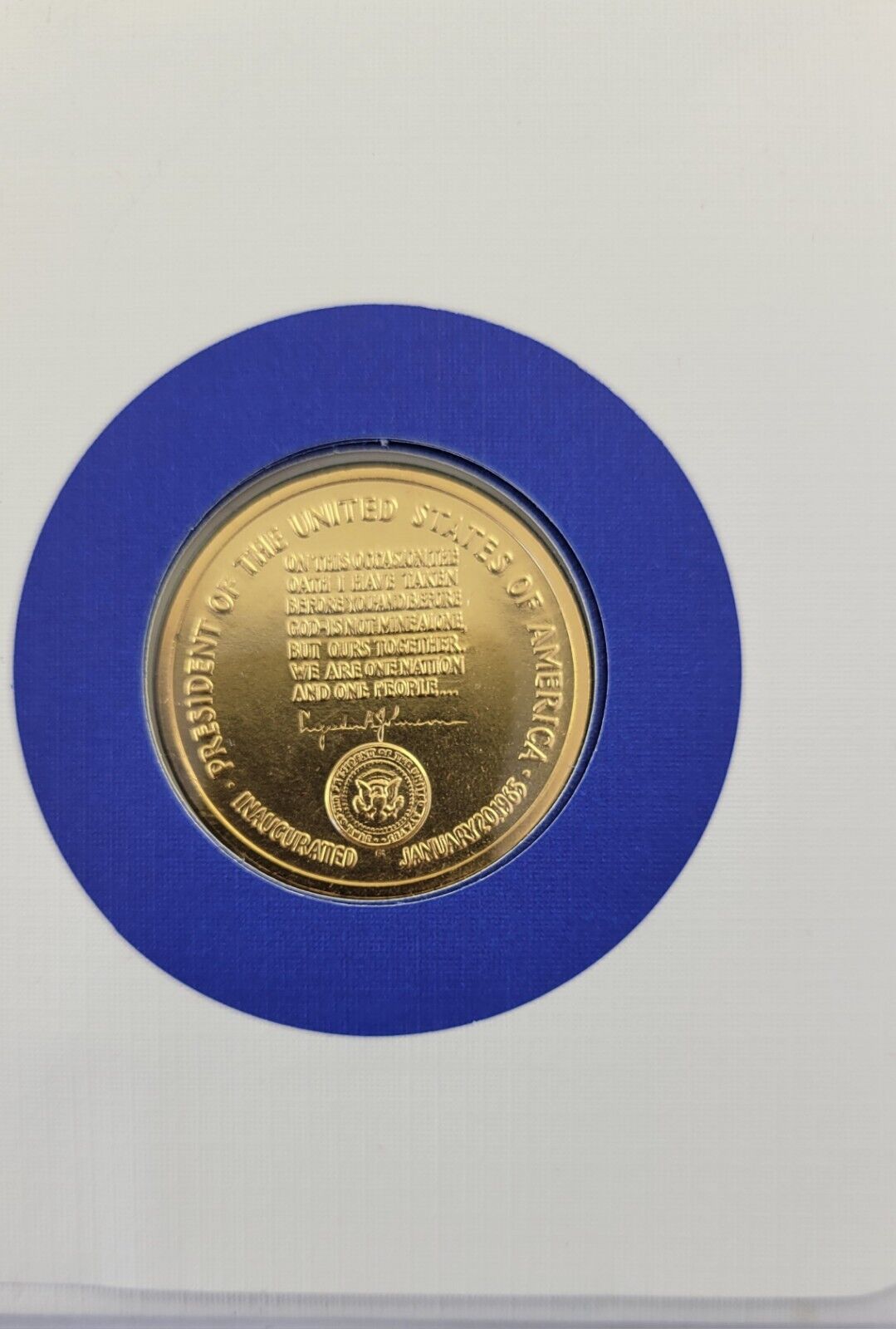 Lyndon Johnson Presidential Covers Medal Postal Commemorative Society Gold Plate