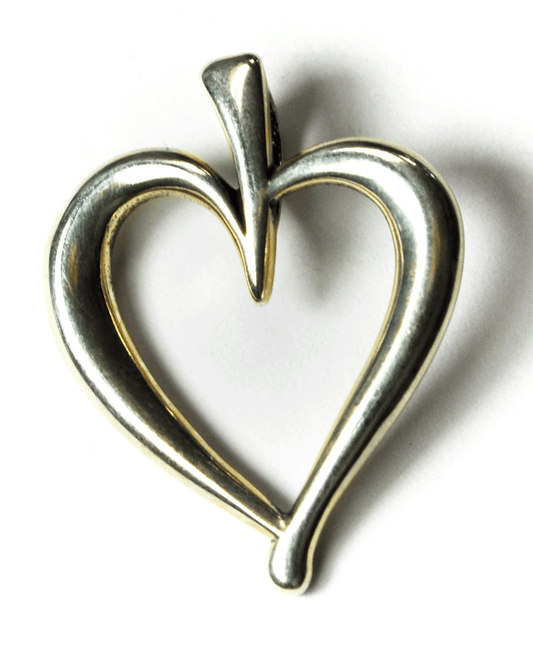 Sterling Silver 25mm x 31mm Love Leaf Heart Pendant