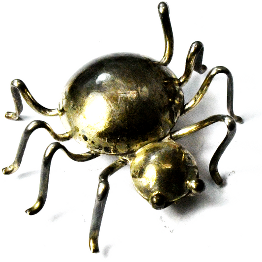 Sterling Silver 8 Eight Leg Bug Spider Brooch Pin 38x45mm