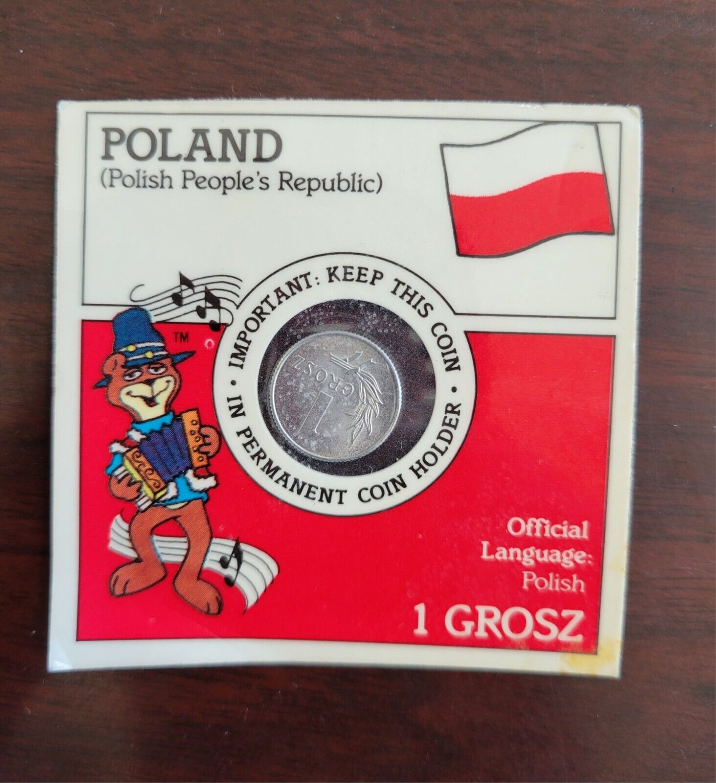 1989 Super Golden Crisp Cereal Box Poland 1 Grosz Coins of the World