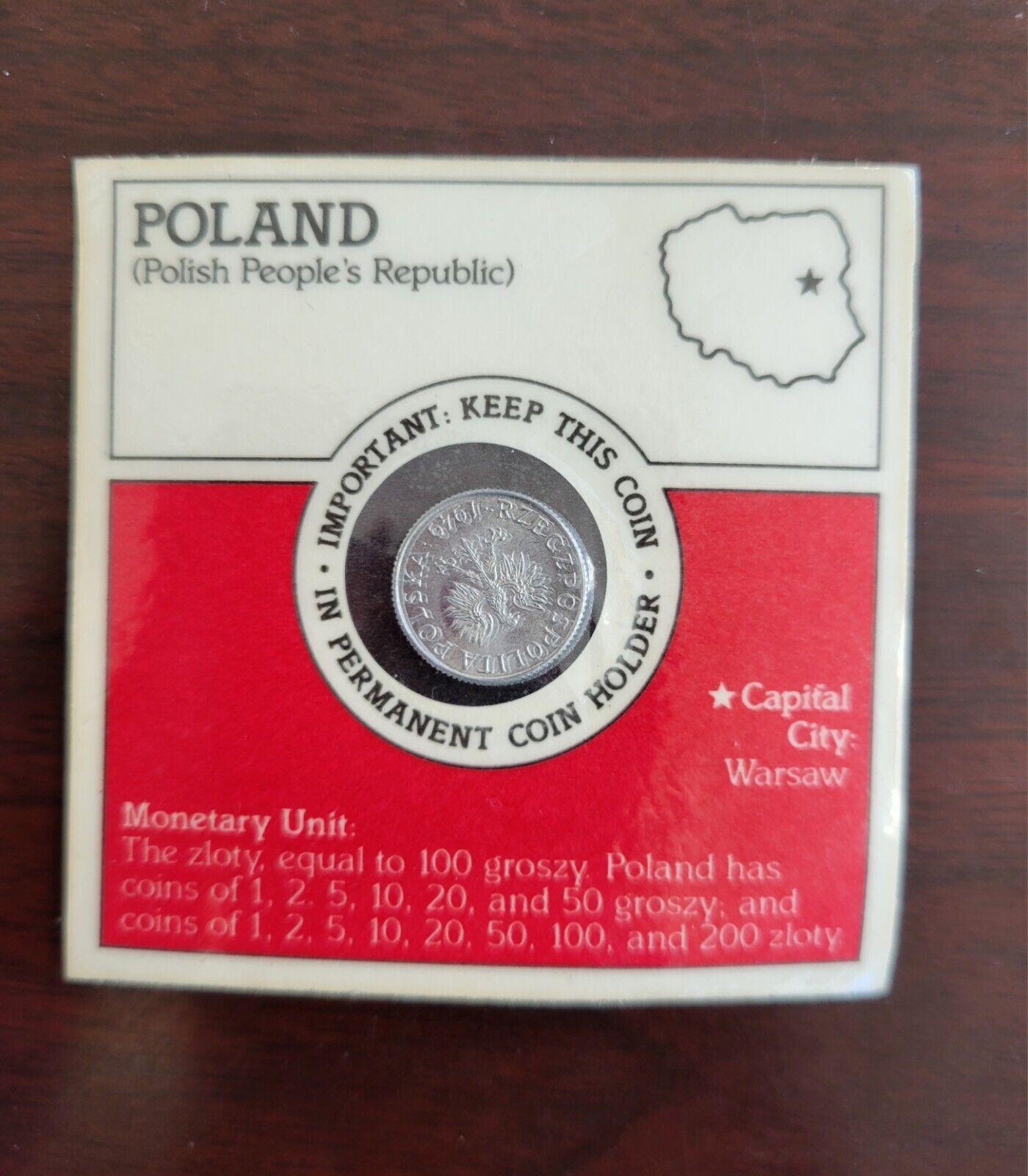 1989 Super Golden Crisp Cereal Box Poland 1 Grosz Coins of the World