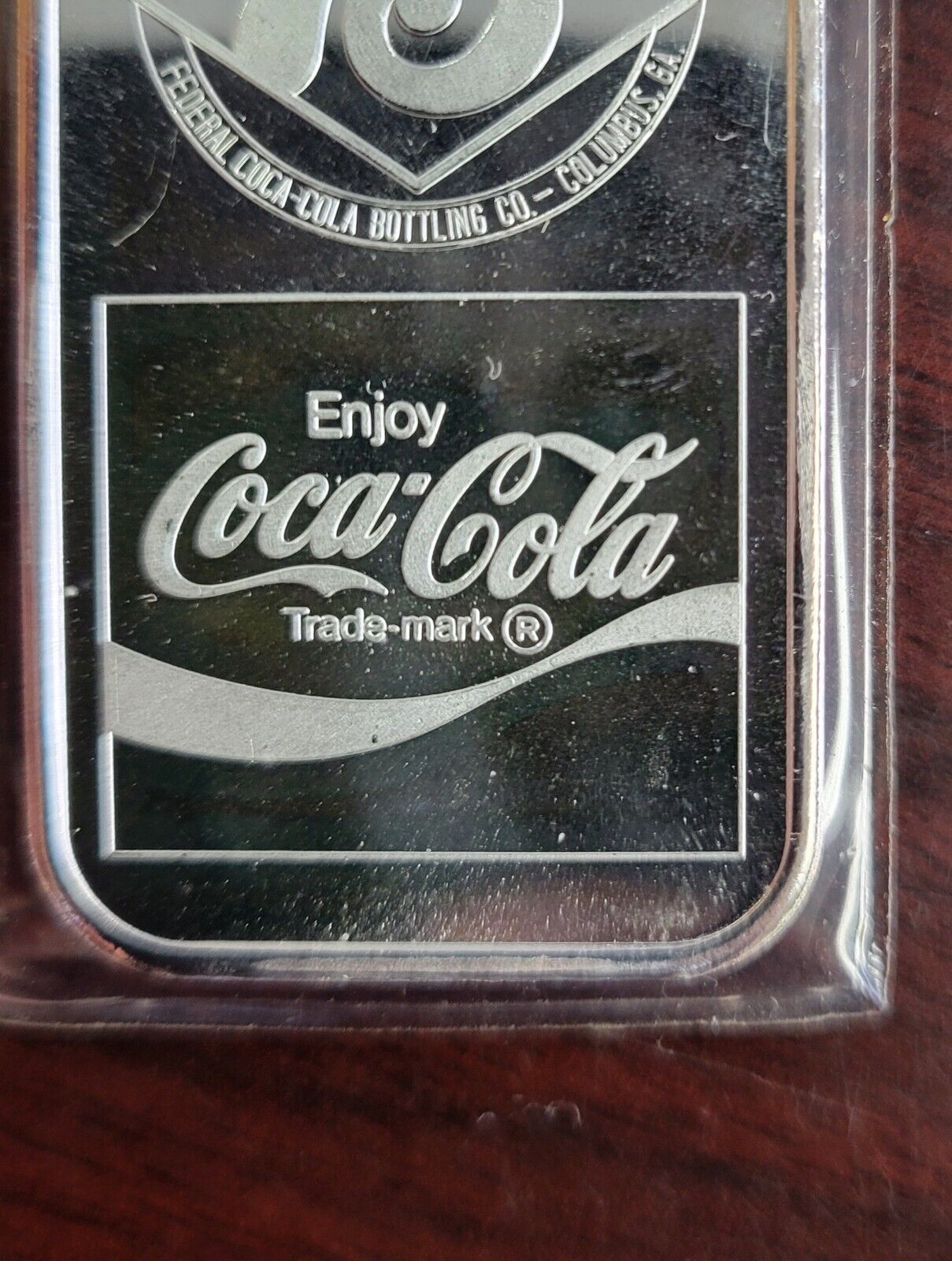 Coca Cola Columbus GA. 75th Anniversary 1 oz Bar .999 Fine Silver