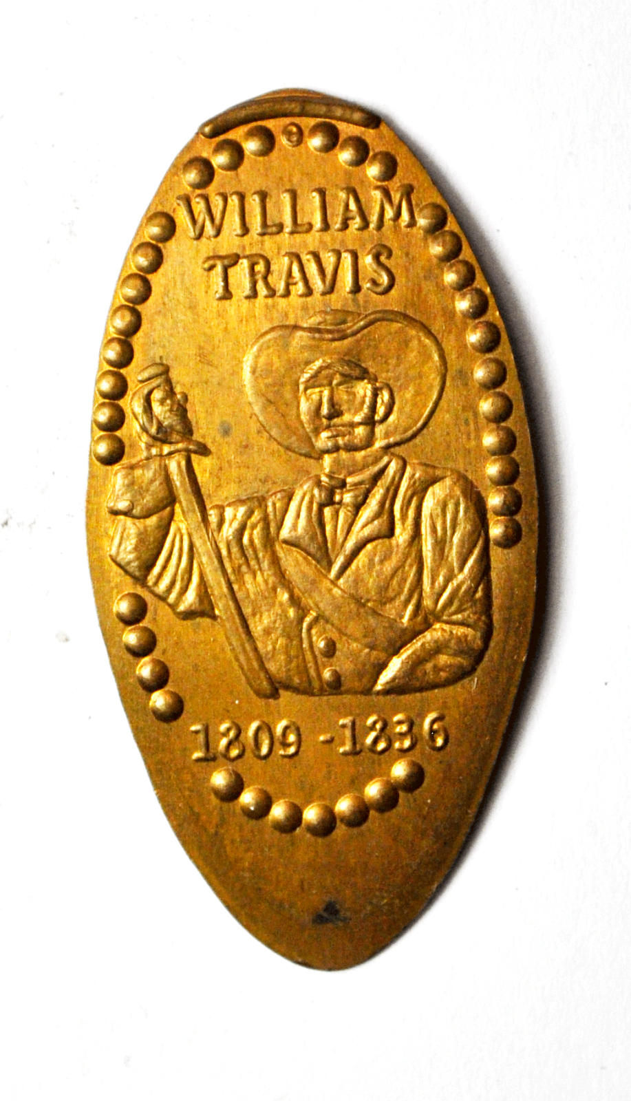 William Travis 1809-1836 Elongated Memorial Penny 1c