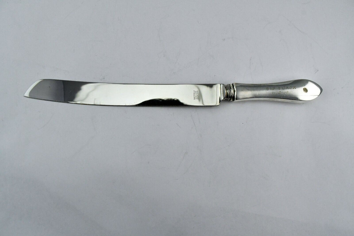 Webster Sterling Silver/Stainless Cake Cutter Knife 12 1/2" Sheffield England