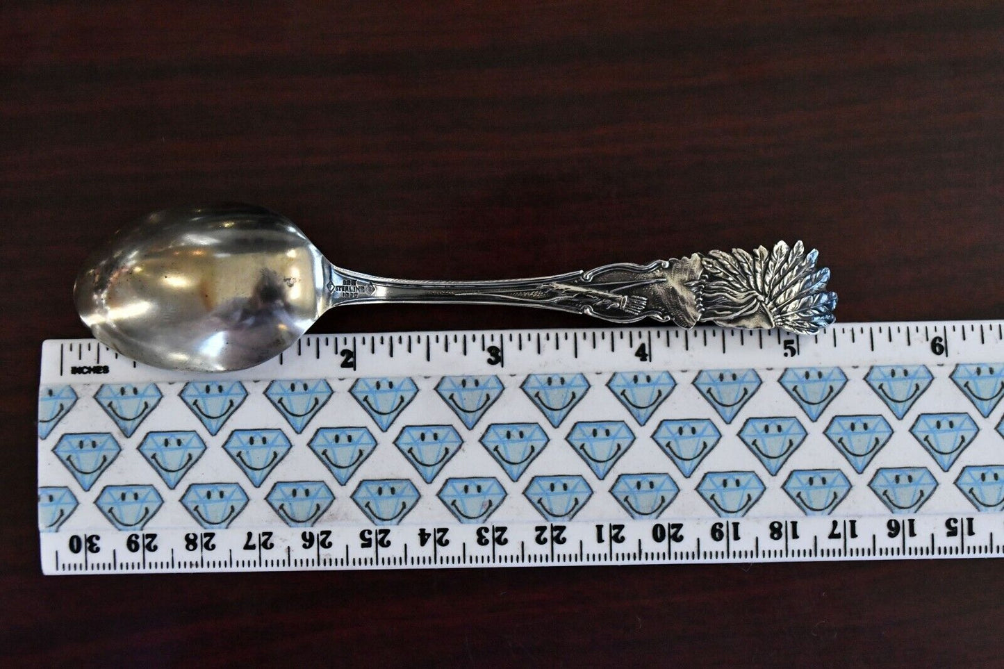 Indian Chief Souvenir Spoon by Fessenden & Co. 5 1/4" Sterling Silver .49 oz.