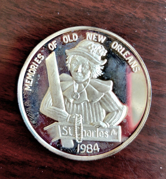 1984 Memories of Old New Orleans .999 Fine Silver Neophermenos Doubloon. 80oz.