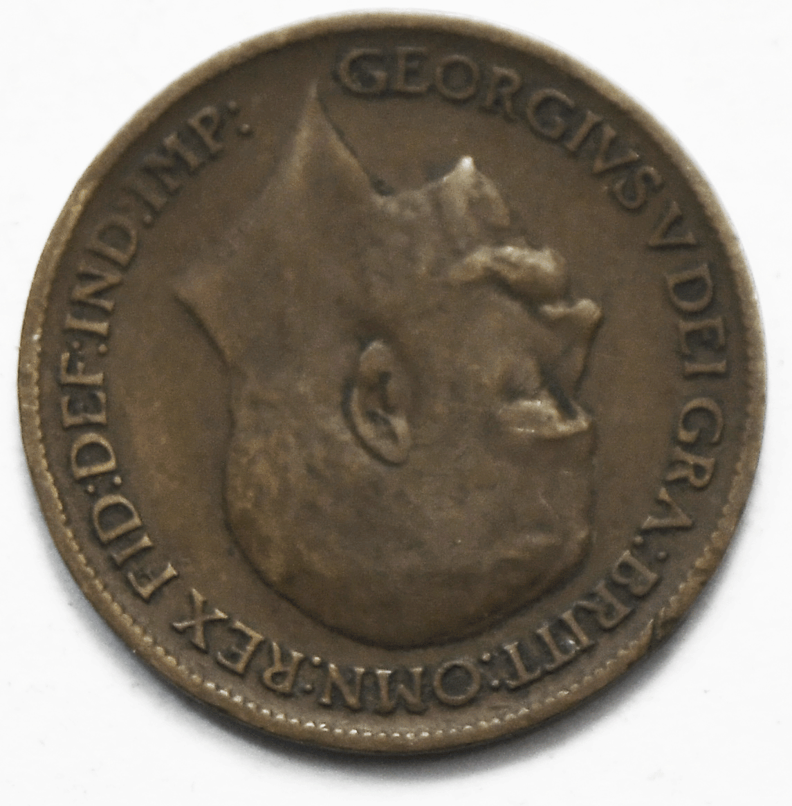 1912 1F Great Britain Farthing Bronze Coin