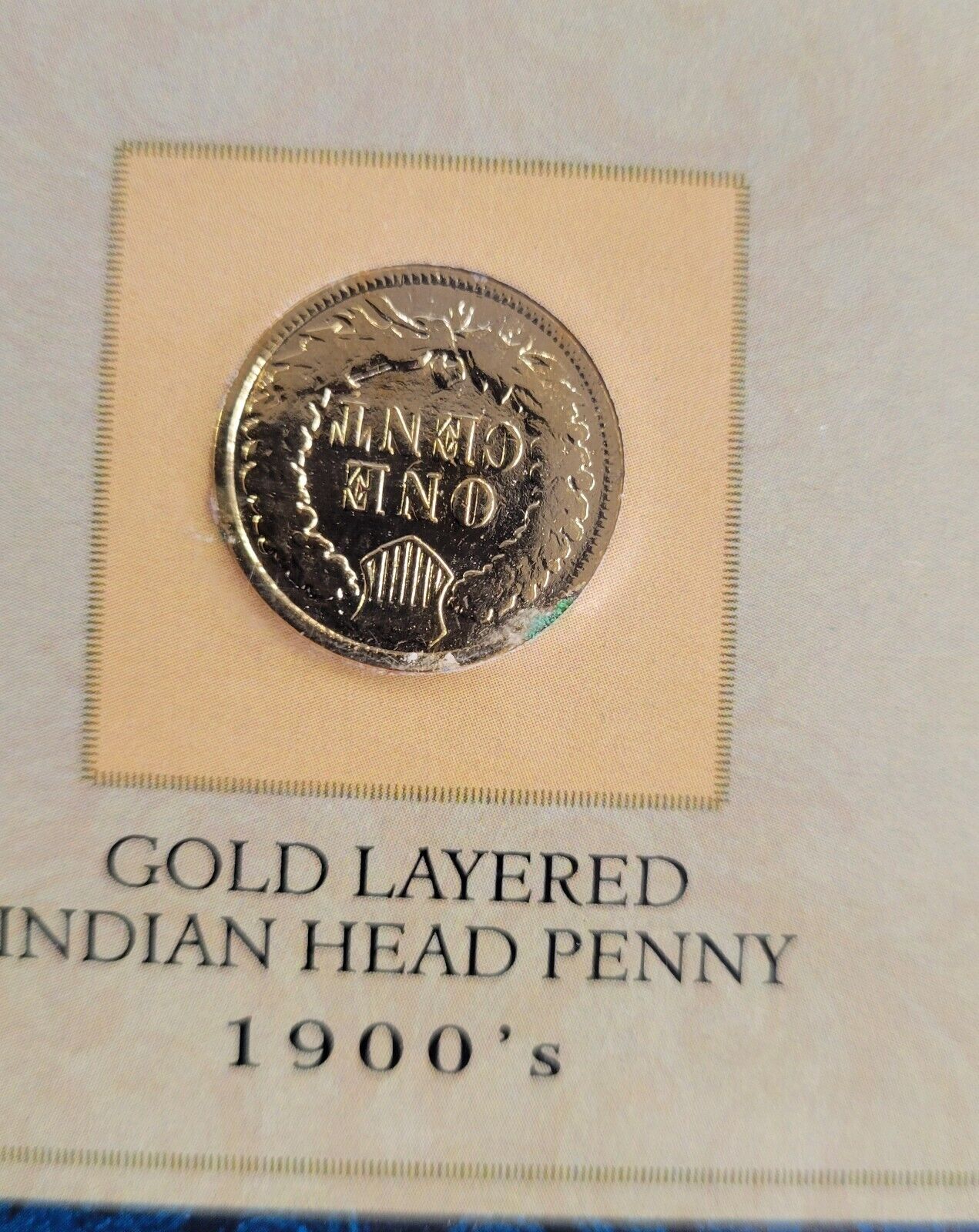 1900’s  Gold Layered Indian Head Cent - 1901 Penny with COA