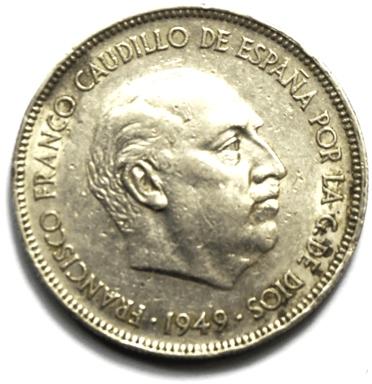 1949 (49) Spain 5 Pesetas KM# 778 Nickel Coin