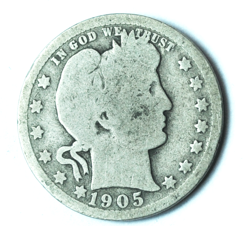 1905 Barber Silver Quarter Dollar Rare Twenty Five Cents Philadelphia