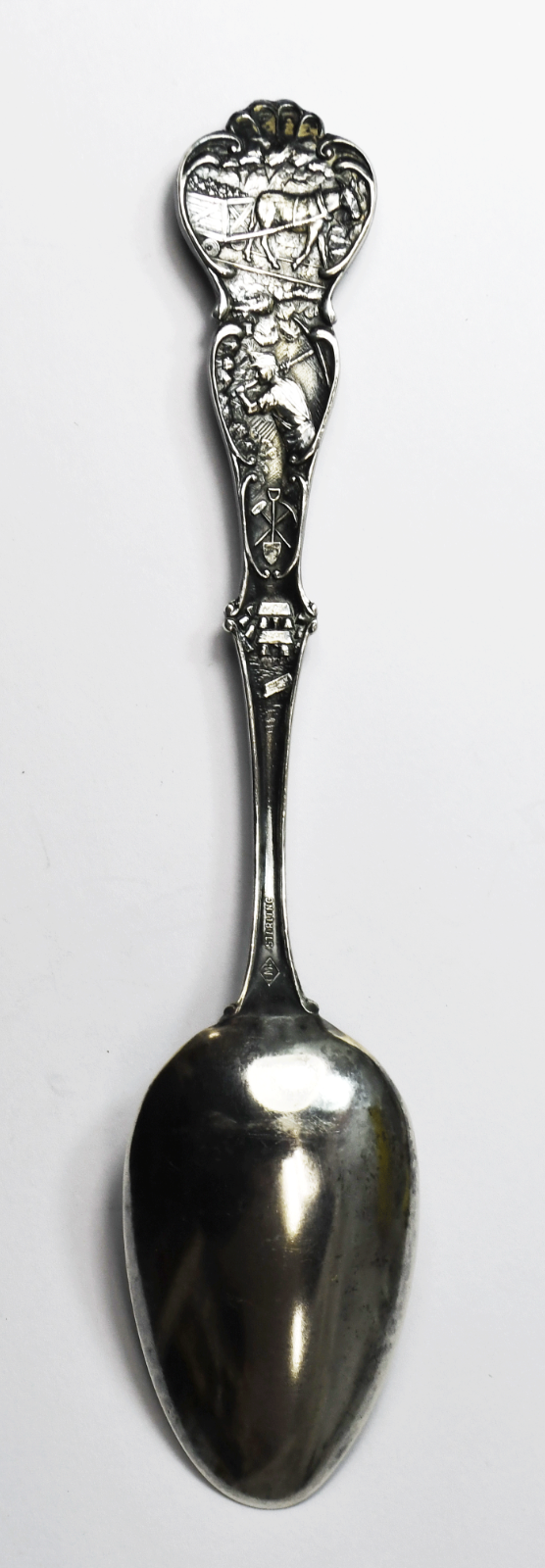 Sterling Charles Robbins Pueblo Union Depot Steel Works Souvenir Spoon 5-3/4"