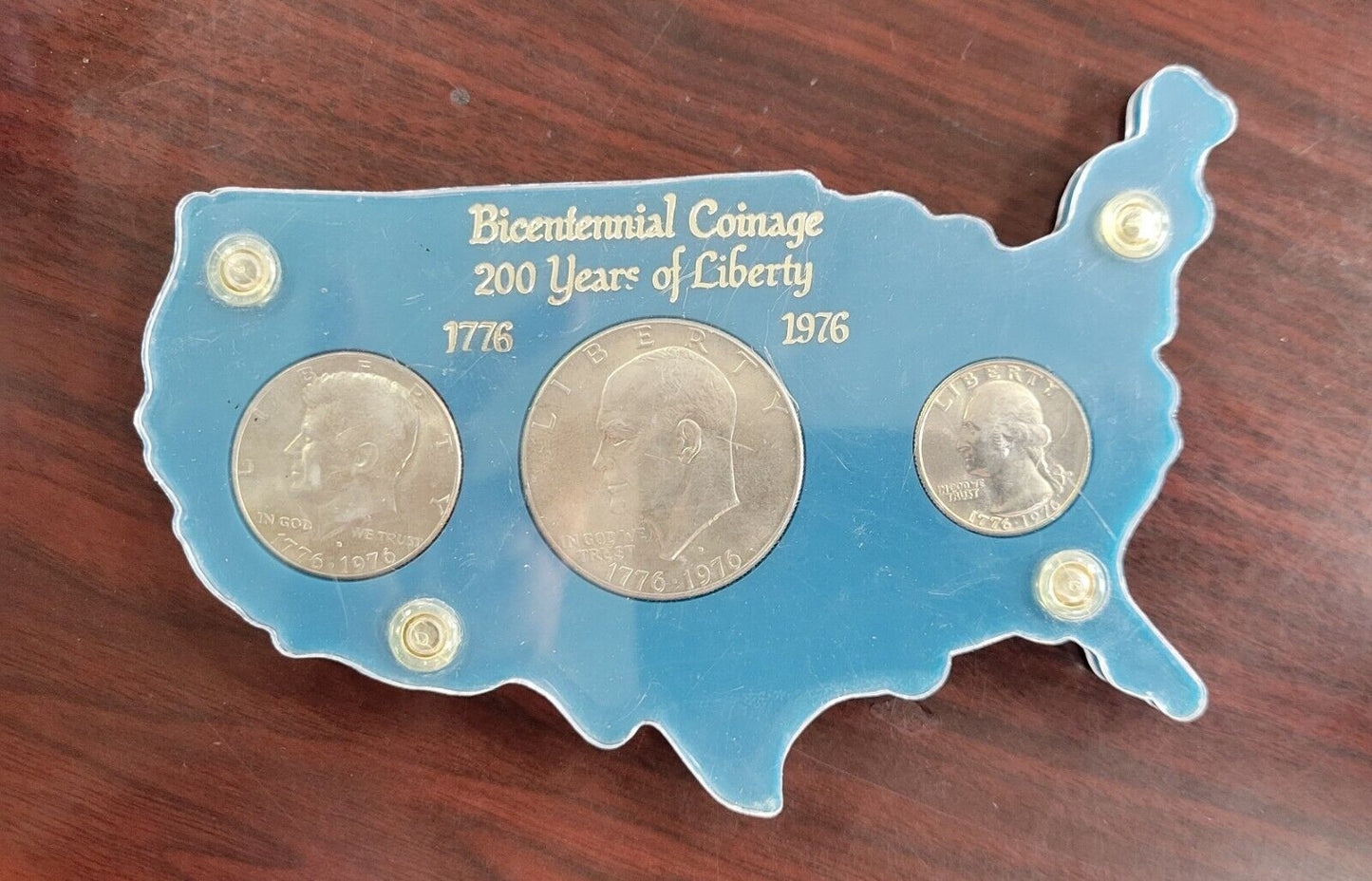 Bicentennial Coinage 200 Years Liberty Set 1776-1976 Commemorative USA Map Set