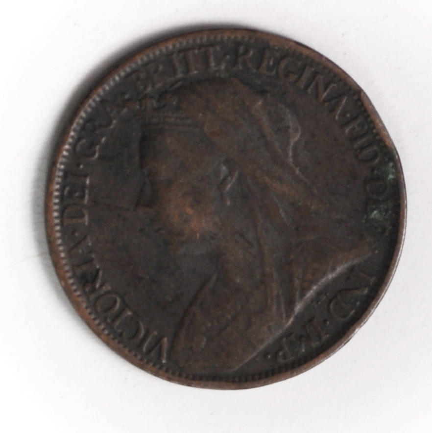 1900 1F Great Britain Farthing Bronze Coin