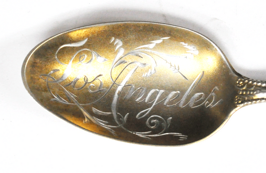 Sterling Los Angeles California Gold Wash Towle Canterbury Spoon 5-1/2" S Mono